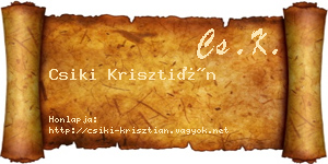 Csiki Krisztián névjegykártya